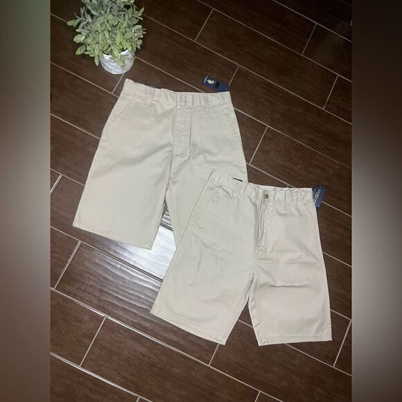 U.S Polo Assn. khaki flat front short bundle sz 14 - Picture 1 of 3